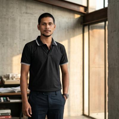 Novleot Men's Premium Black Polo Shirt - Contrast Tipped Collar